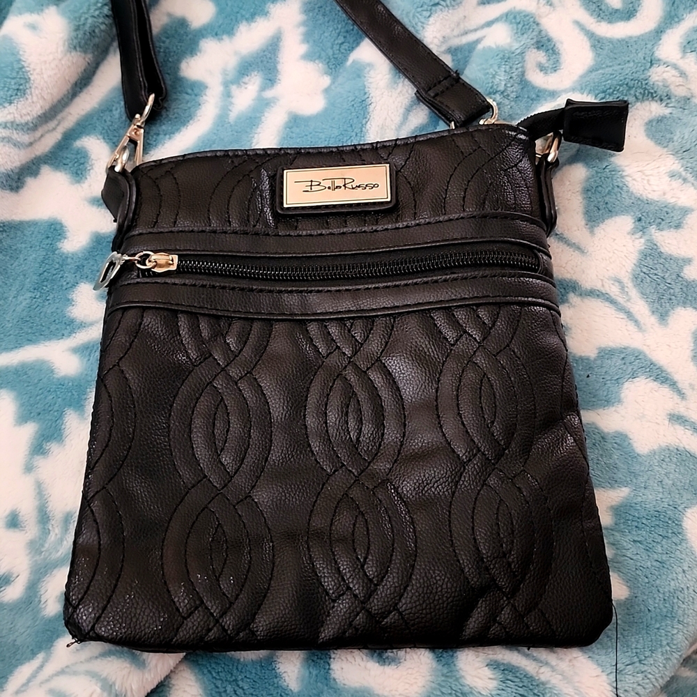 BELLA RUSSO cross body black quilted bag